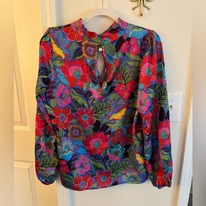Avara Sugarlips colorful floral long sleeve blouse